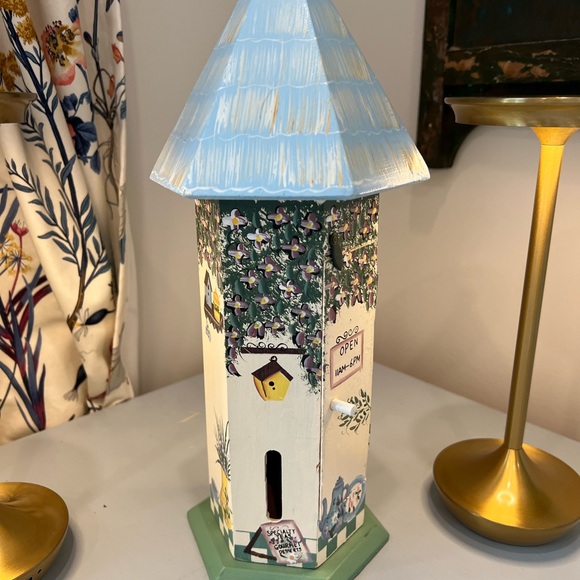 Kathy Hatch Wood Butterfly House Dessert & Tea Garden Hand Painted 1996 Vintage - Picture 2 of 11